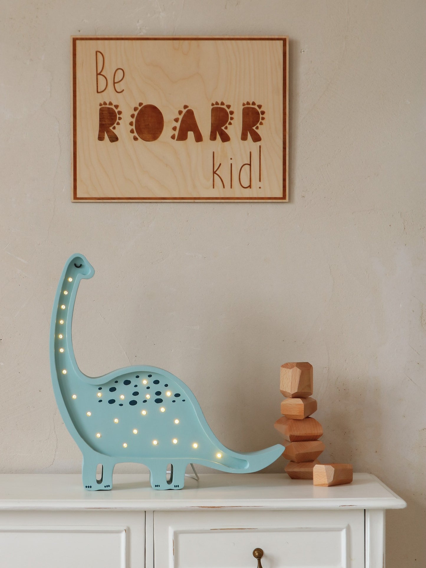 Wooden Poster - Be Roarr Kid