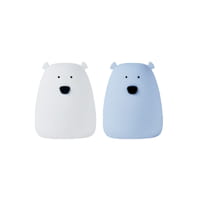 Rabbit & Friends Mini Bear Lampjes Set - Wit & Arctic Blauw