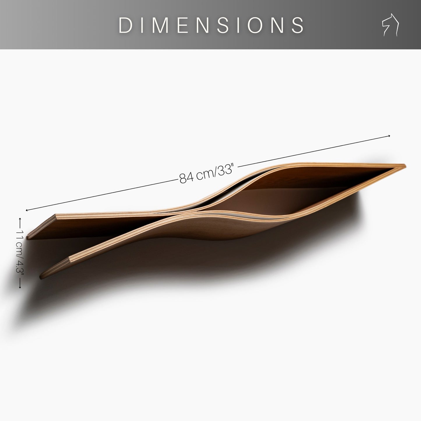 Floating Wooden Wall Shelf - Fish