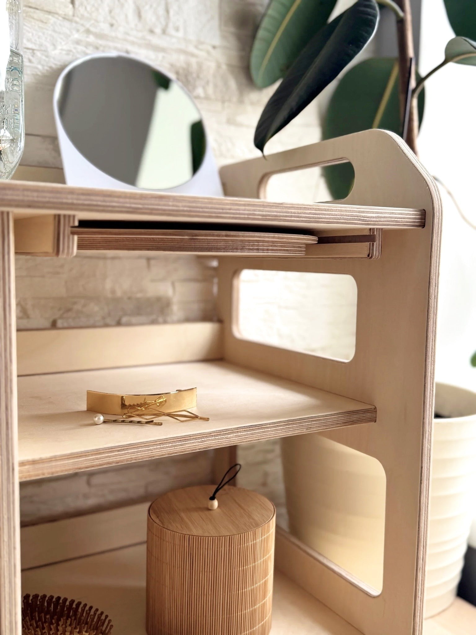 Montessori Wooden Washbasin With Storage for Kids - Large