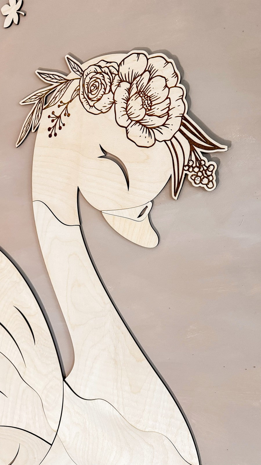 Wooden Wall Decoration - Swan