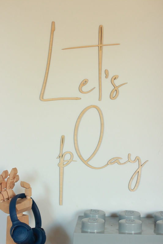 Wooden Wall Sign - Let's Play